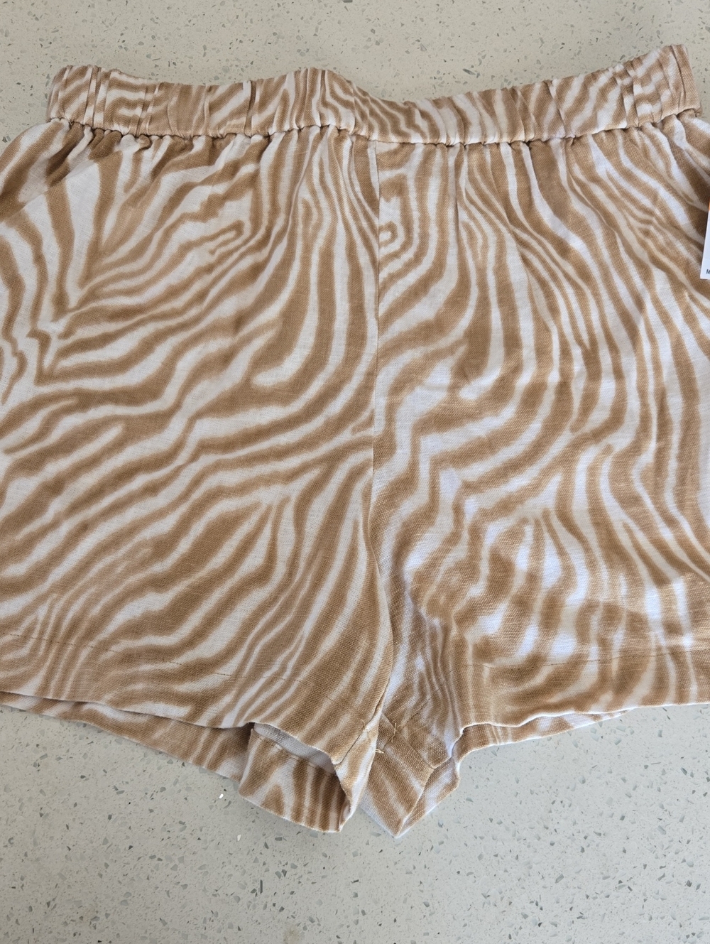 Michael Kors Tan Zebra-Print High Waist Shorts